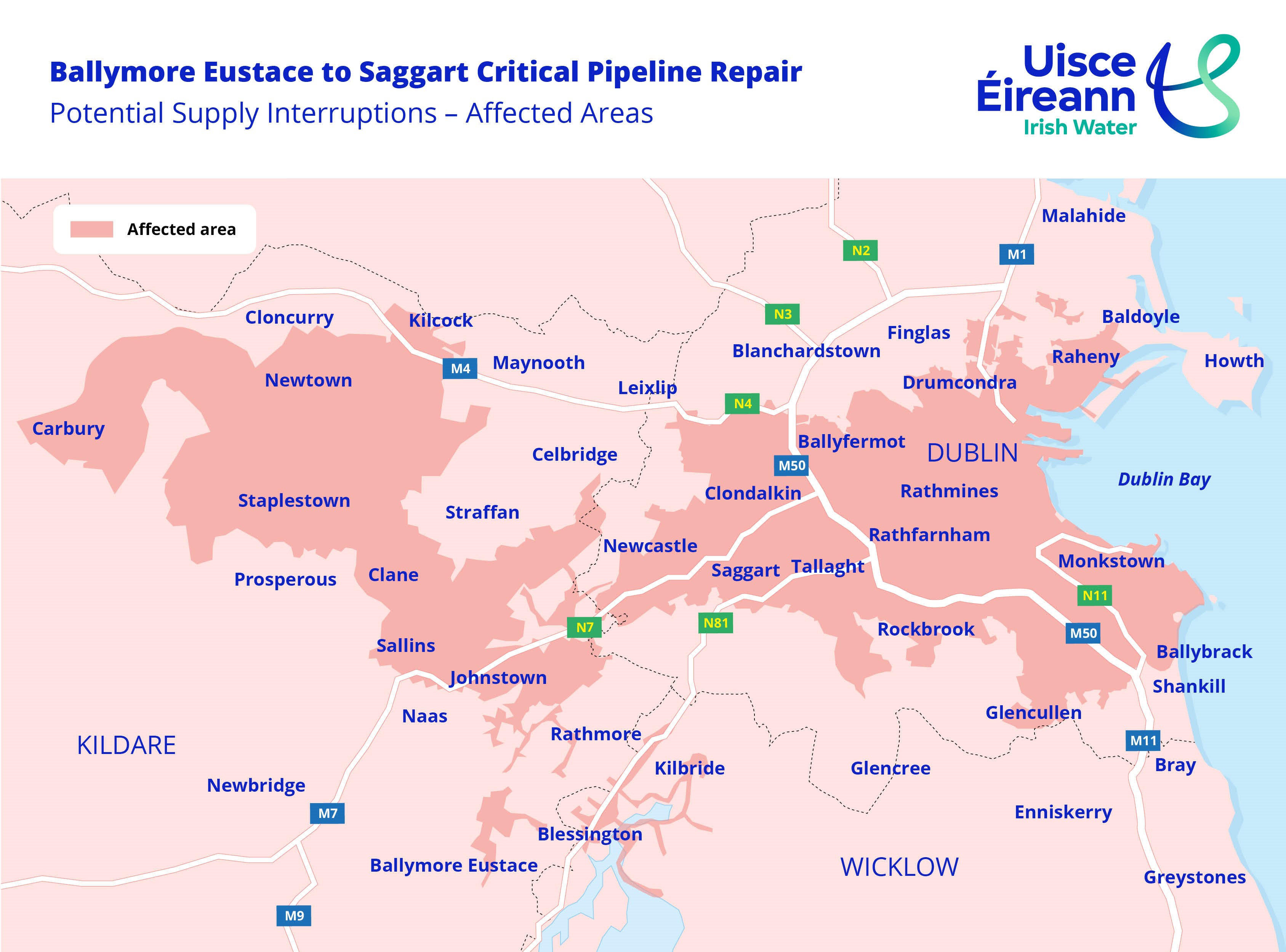 Ballymore Eustace to Saggart Pipeline Critical Repair - Potential Supply Interruptions