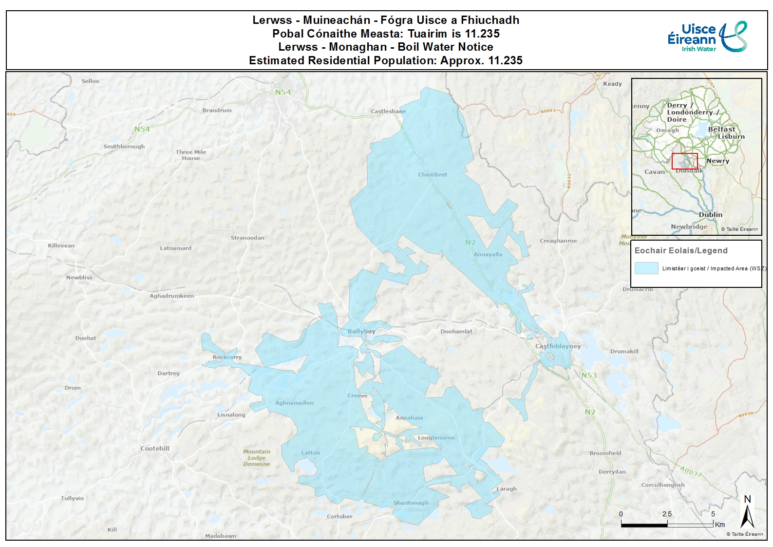 Lough Egish Water Supply Scheme BWN Map