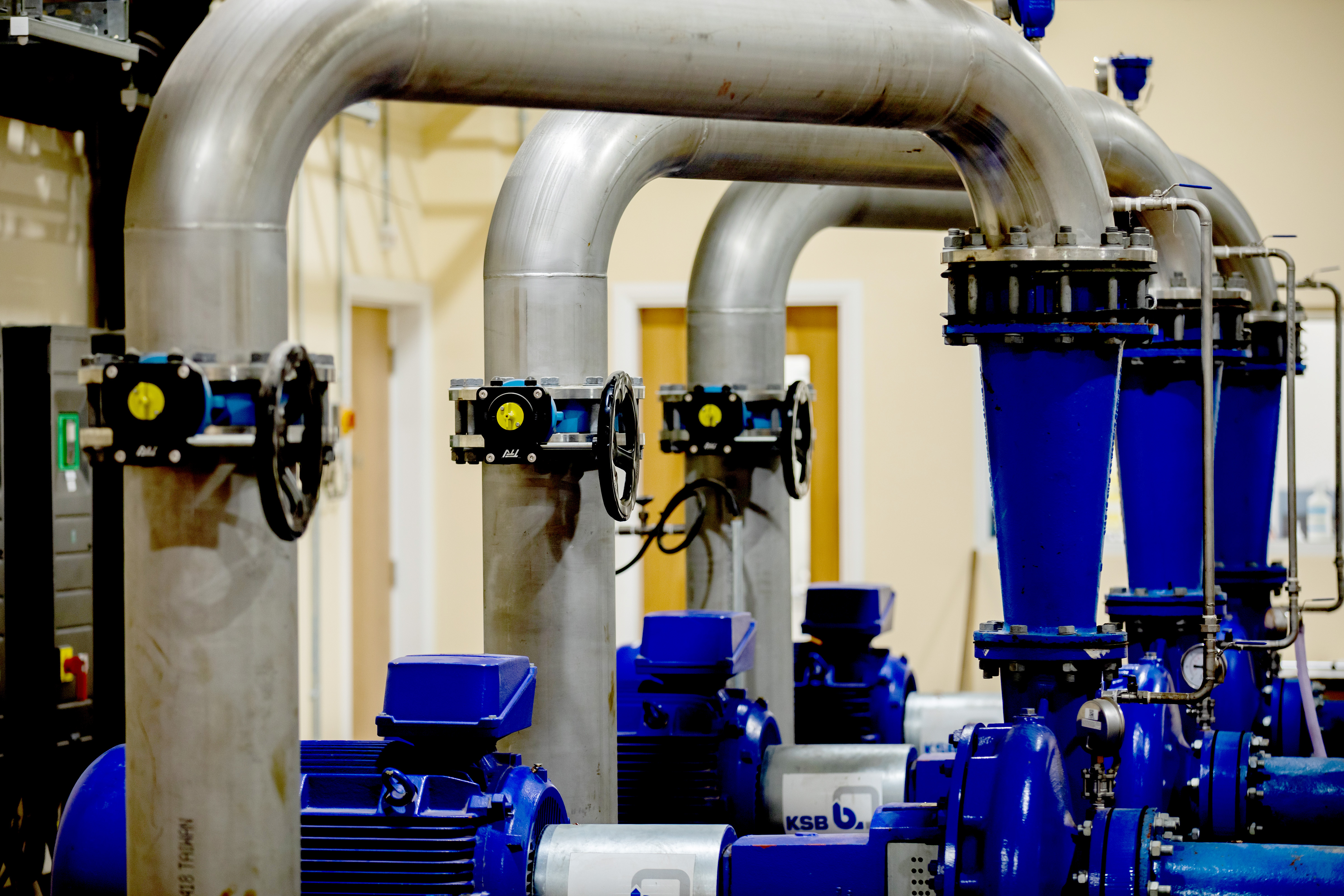 Pipes in a water treatment plant