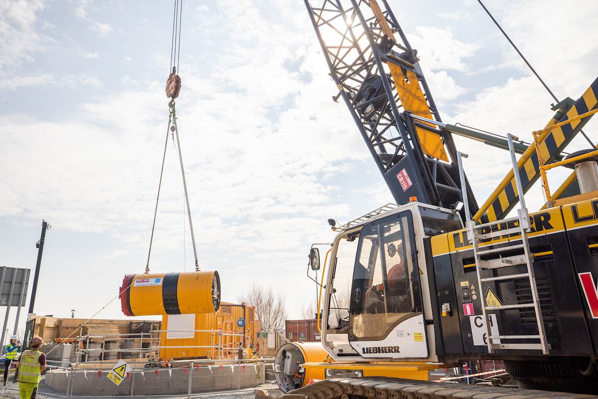 A crane on a construction site