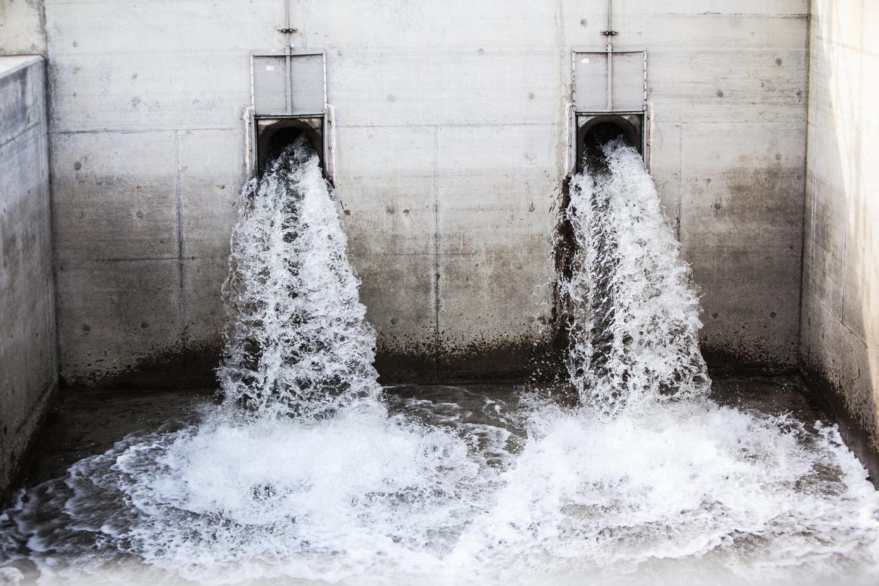 Two wastewater pipes