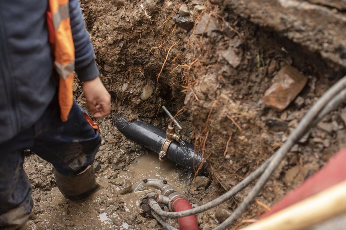 A leaking pipe in the ground