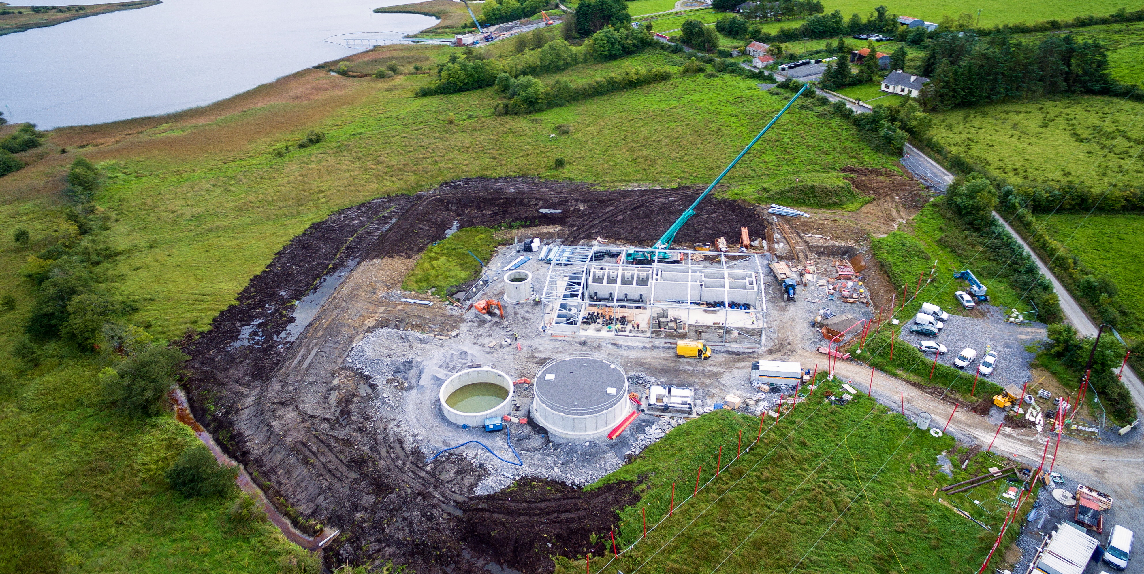 Aerial view of Kinvara wastewater treatment plant