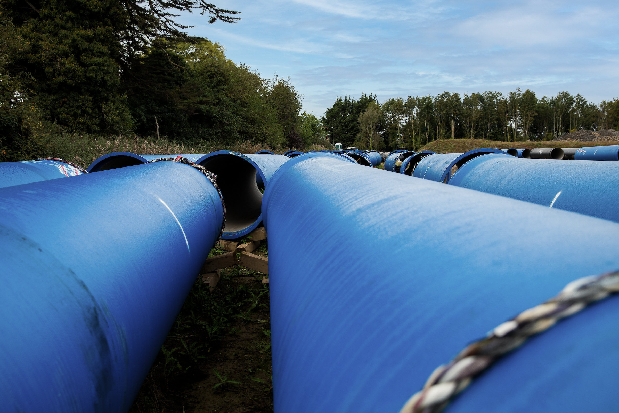 Large blue pipes