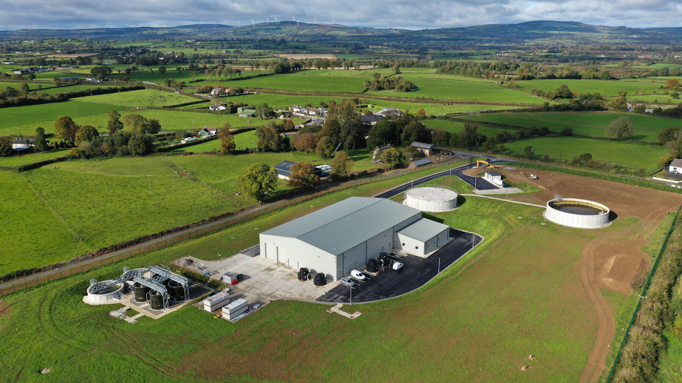 A water treatment facility in the countryside