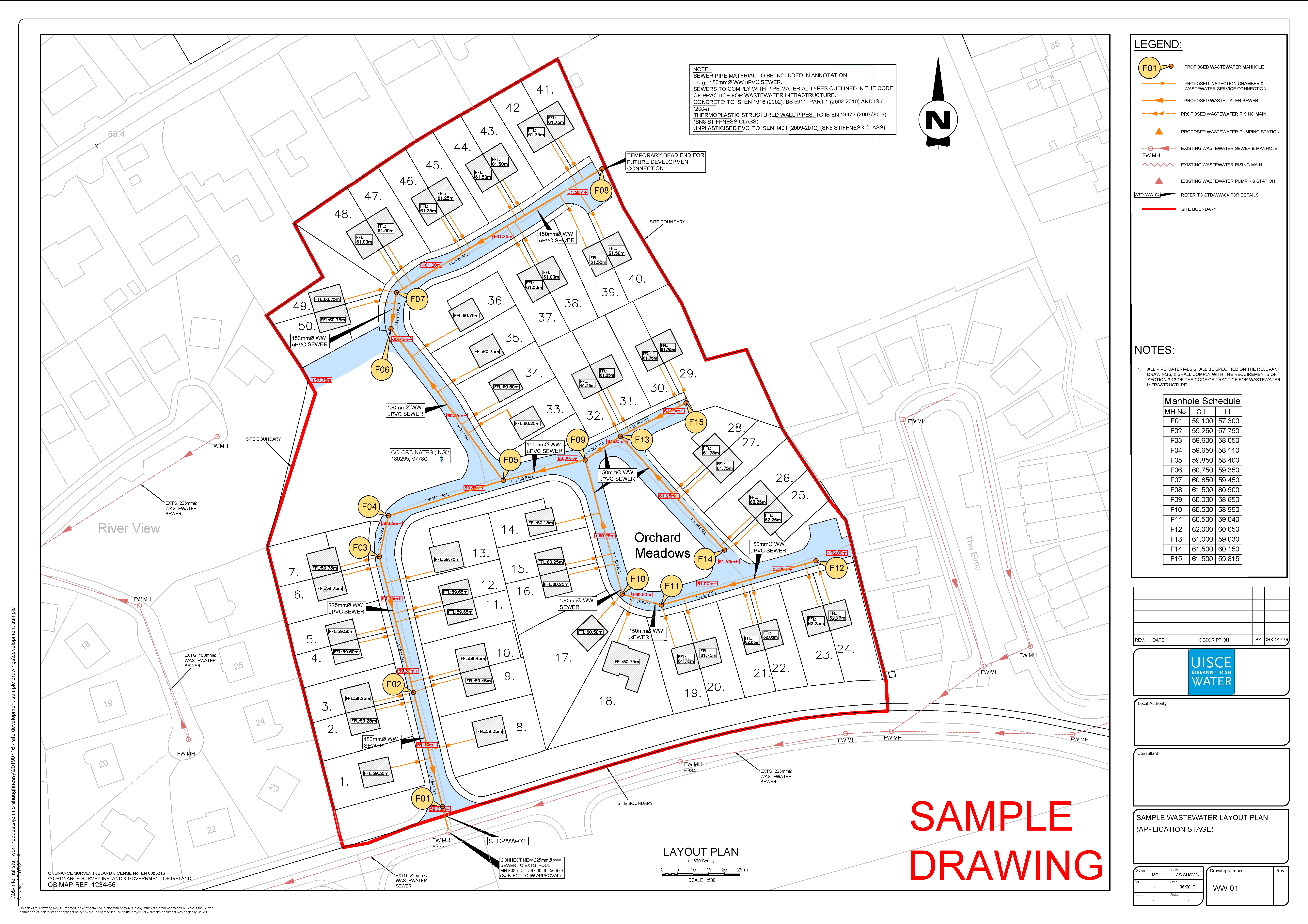 Sample site location map (scale 1:2500)